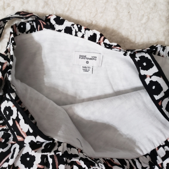 Dvf for Target Kid's Smocked Tie Strap Neutral Poppy Midi Dress - Picture 8 of 9